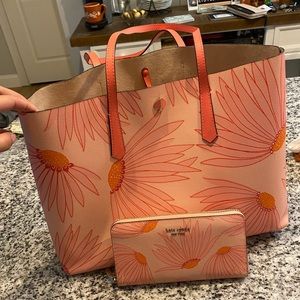 Pink Floral Kate Spade Purse and Wallet
